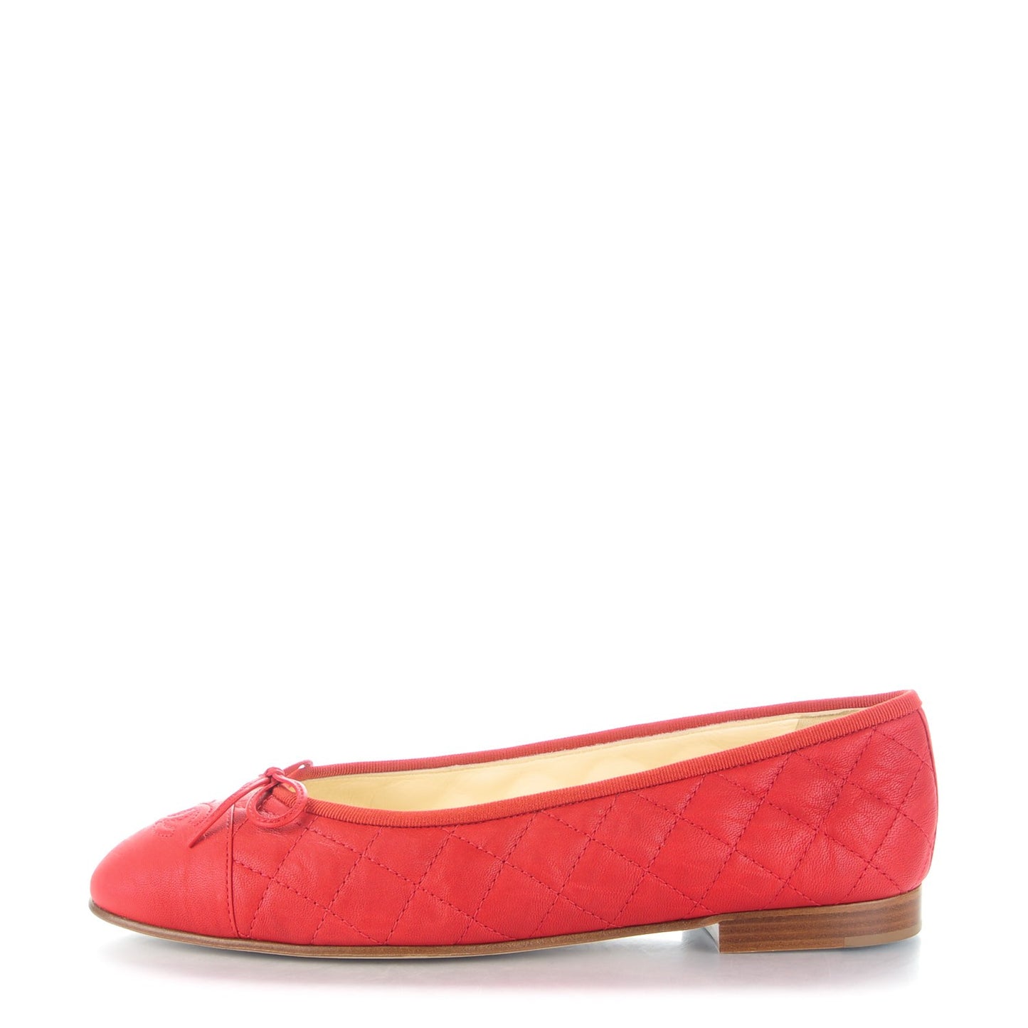 Lambskin Quilted CC Ballerina Flats 40.5 Red