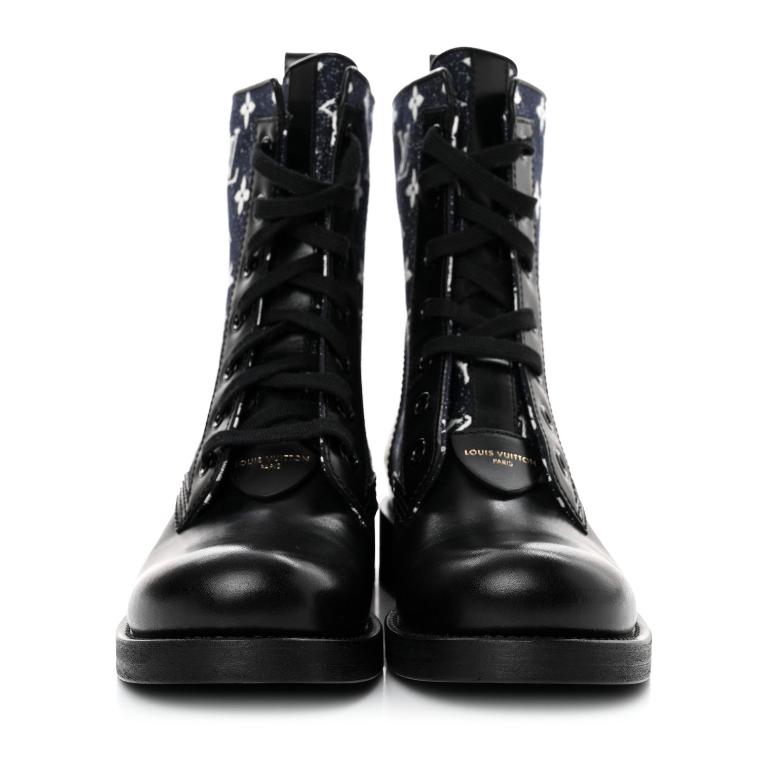 Louis Vuitton Denim Calfskin Metropolis Flat Ranger Boot 40 2 of 9