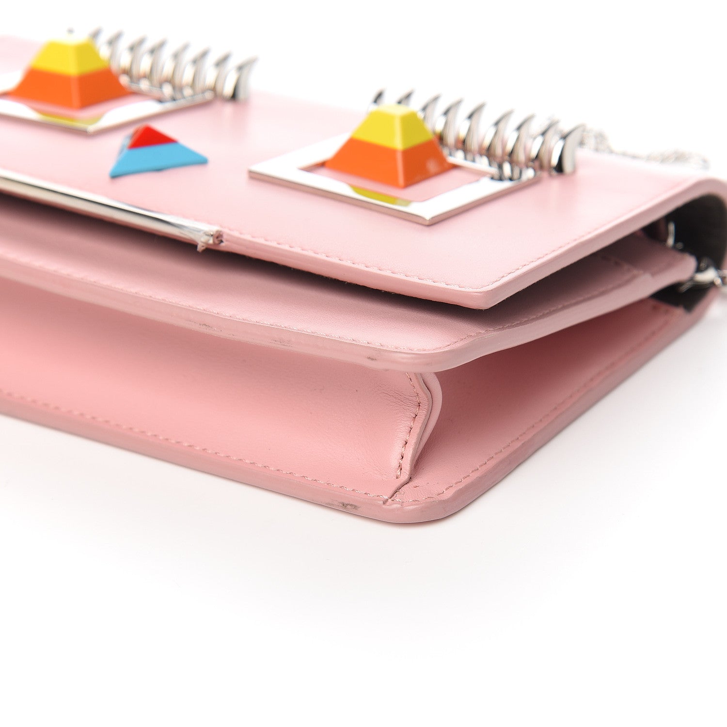 Fendi Vitello Century Hypnoteyes Tube Wallet On Chain Bubblegum 7 of 8