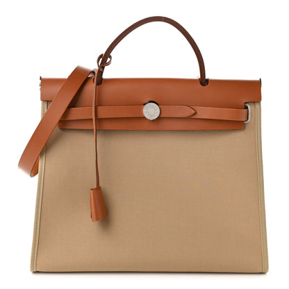 Hermes Vache Hunter Toile Officier Herbag Zip PM 31 Trench Fauve 1 of 12