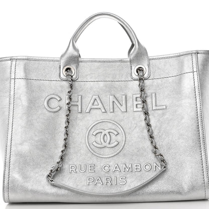 Chanel Metallic Calfskin Medium Deauville Tote Silver 8 of 10