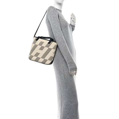 Hermes Swift H Canvas Cabas H En Biais 27 Black Ecru 2 of 11