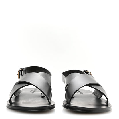 Saint Laurent Calfskin Mens Mojave Sandals 43 Black 3 of 9