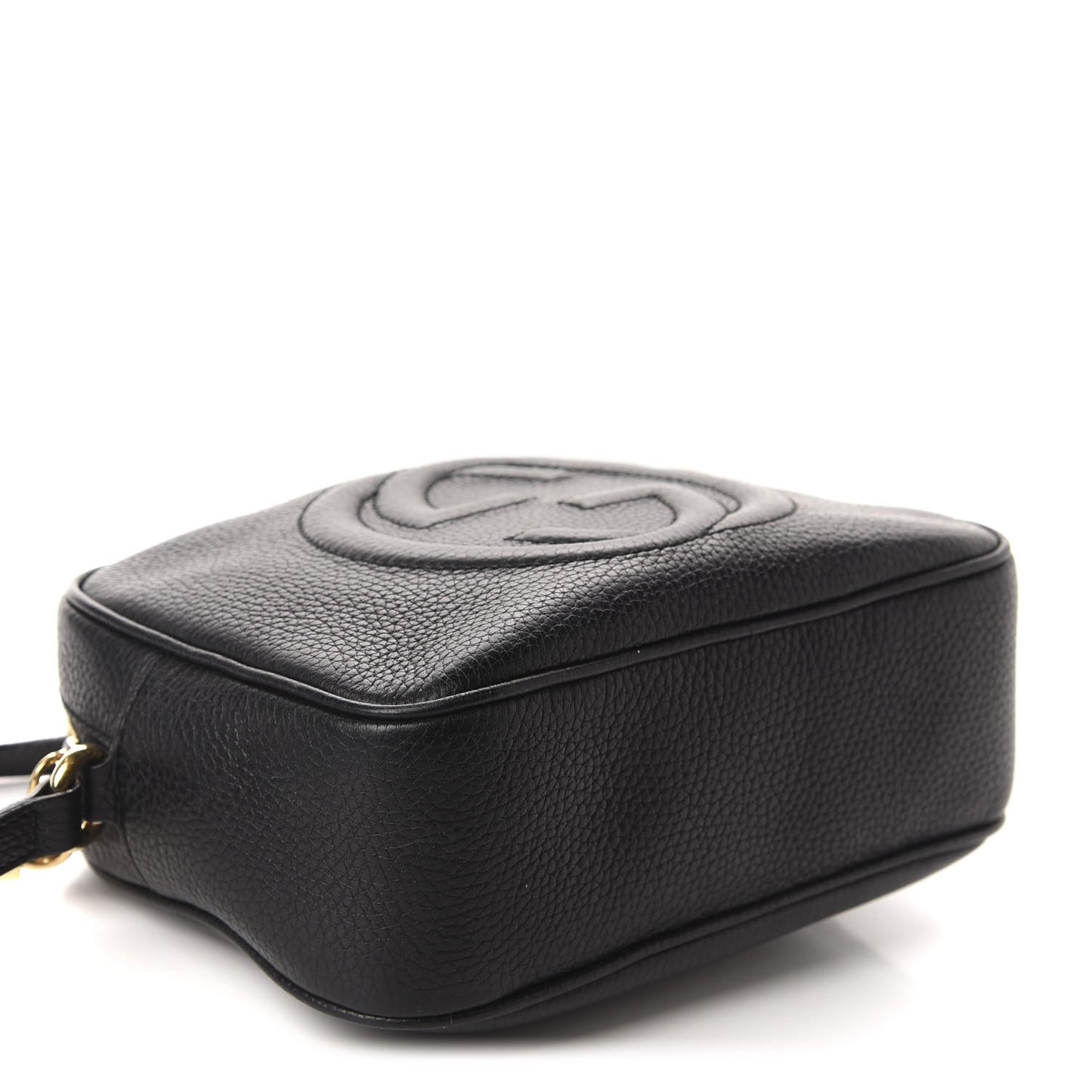 Pebbled Calfskin Small Soho Disco Bag Black