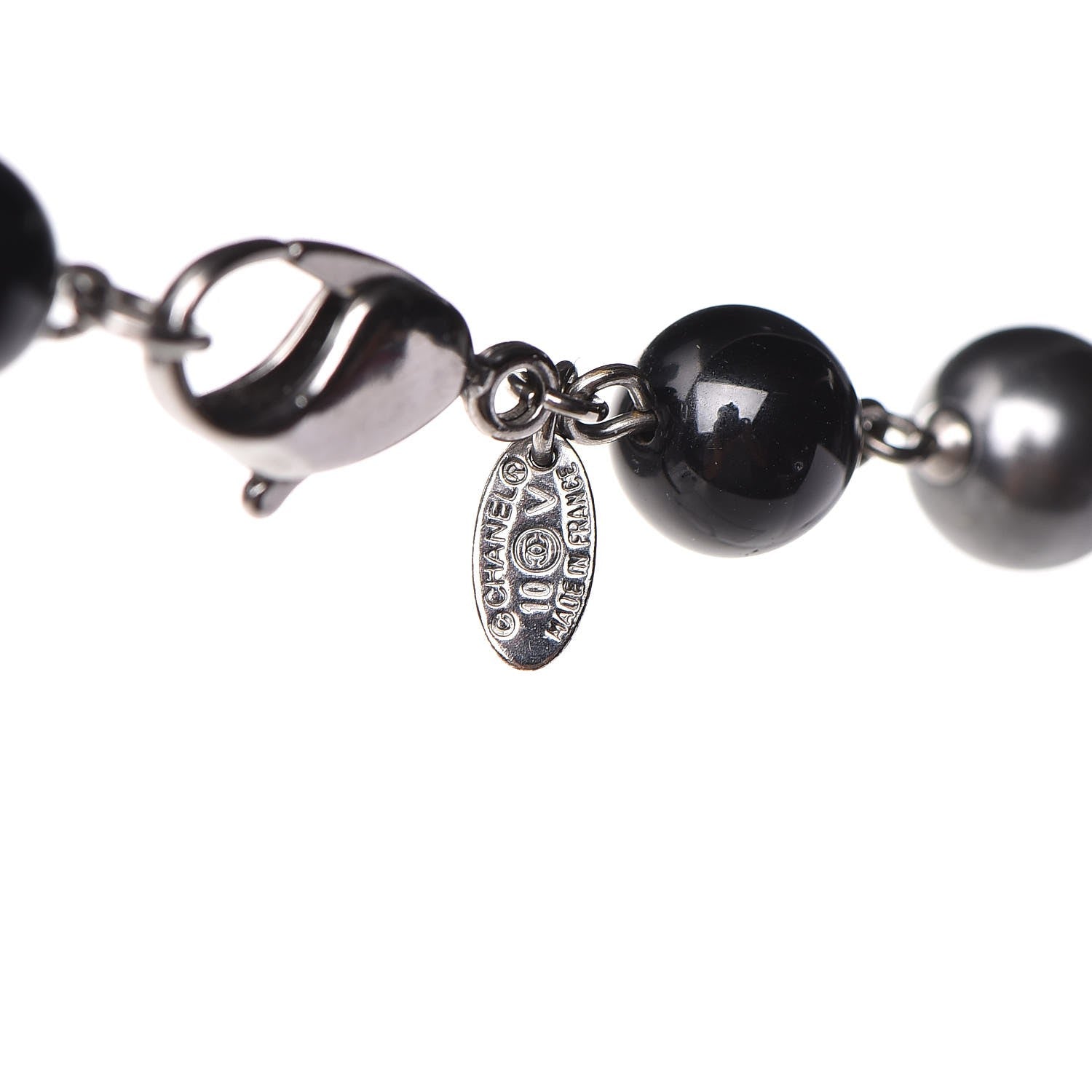 Chanel Ruthenium Pearl Bead CC Long Necklace Black 5 of 5