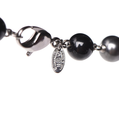 Chanel Ruthenium Pearl Bead CC Long Necklace Black 5 of 5