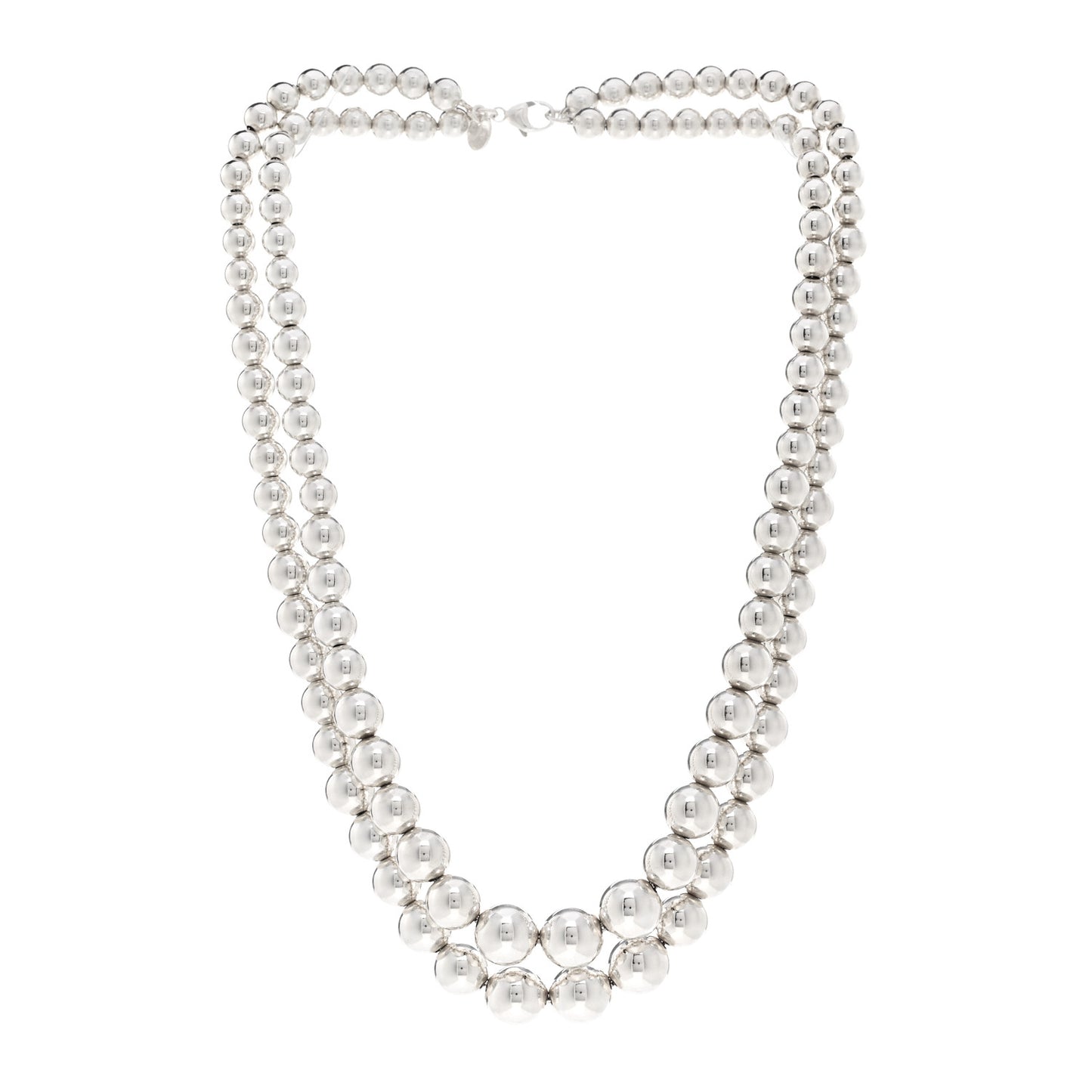 Sterling Silver HardWear Graduated Ball Two-Row Necklace