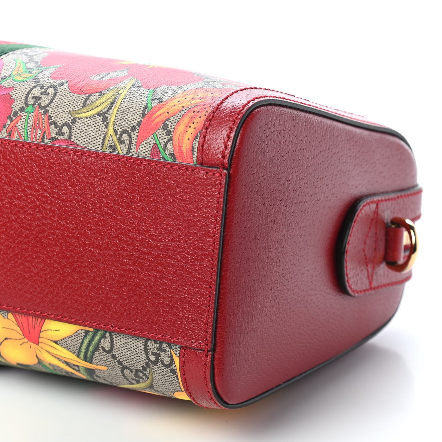 GG Supreme Monogram Flora Web Medium Ophidia Boston Red