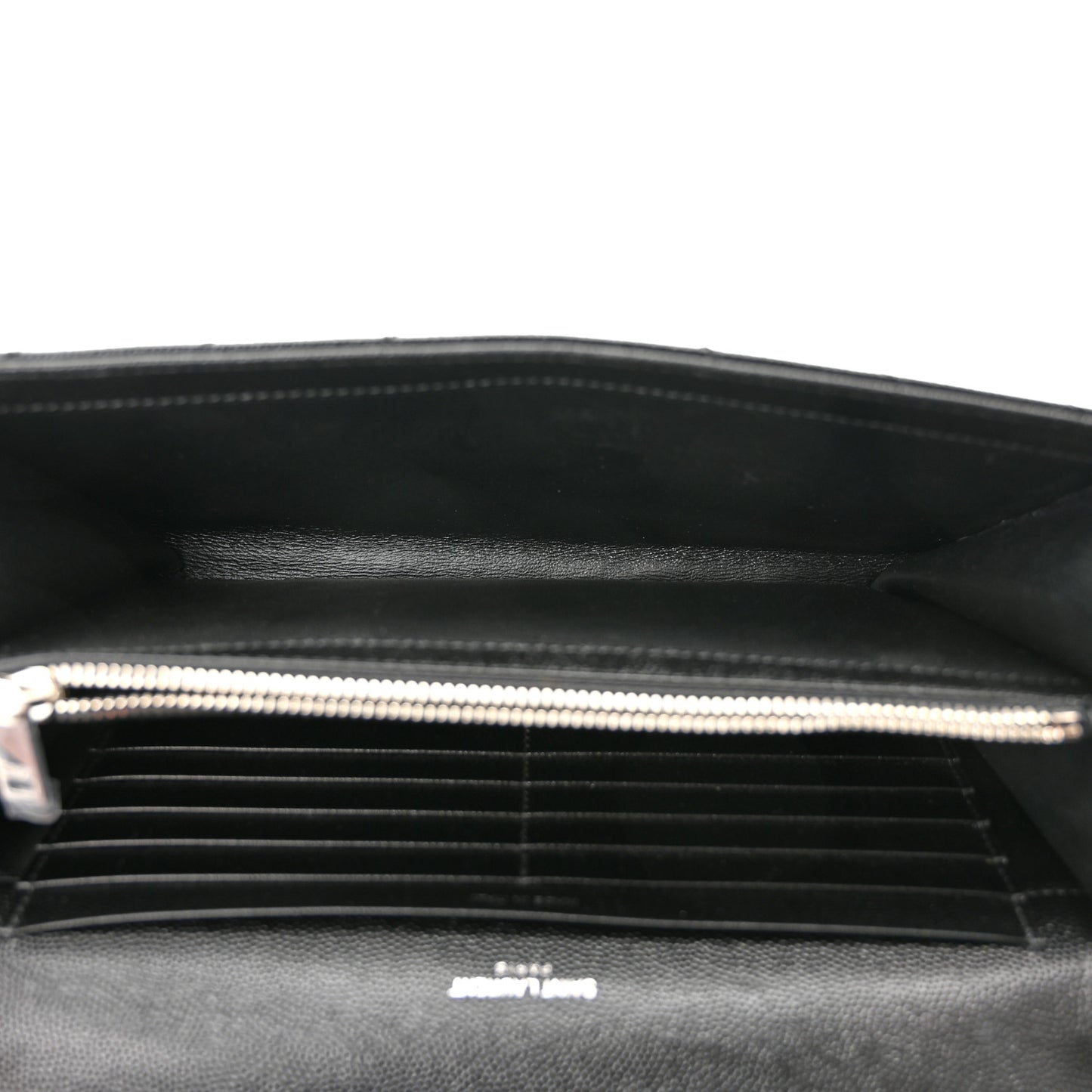 Grain De Poudre Matelasse Chevron Monogram Chain Wallet Black