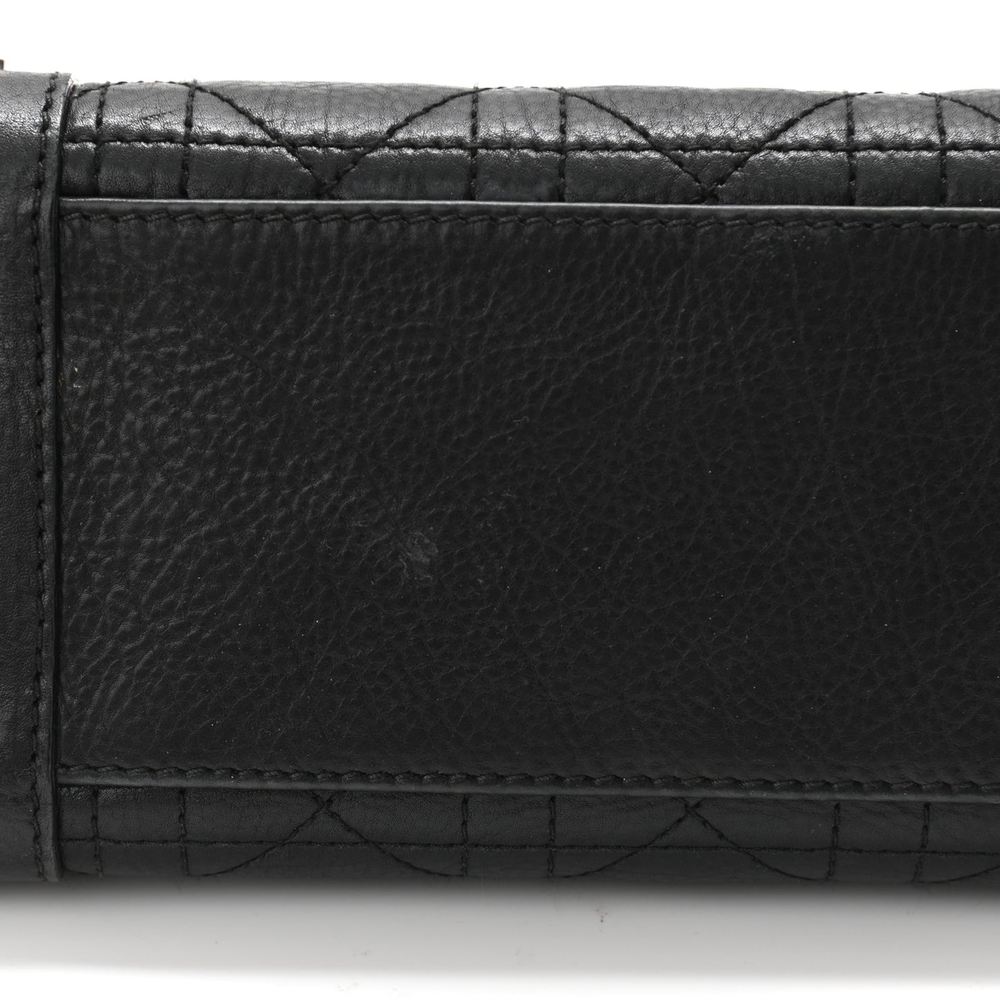 Calfskin Cannage Stitched Small Lady East West Lady Dior Black