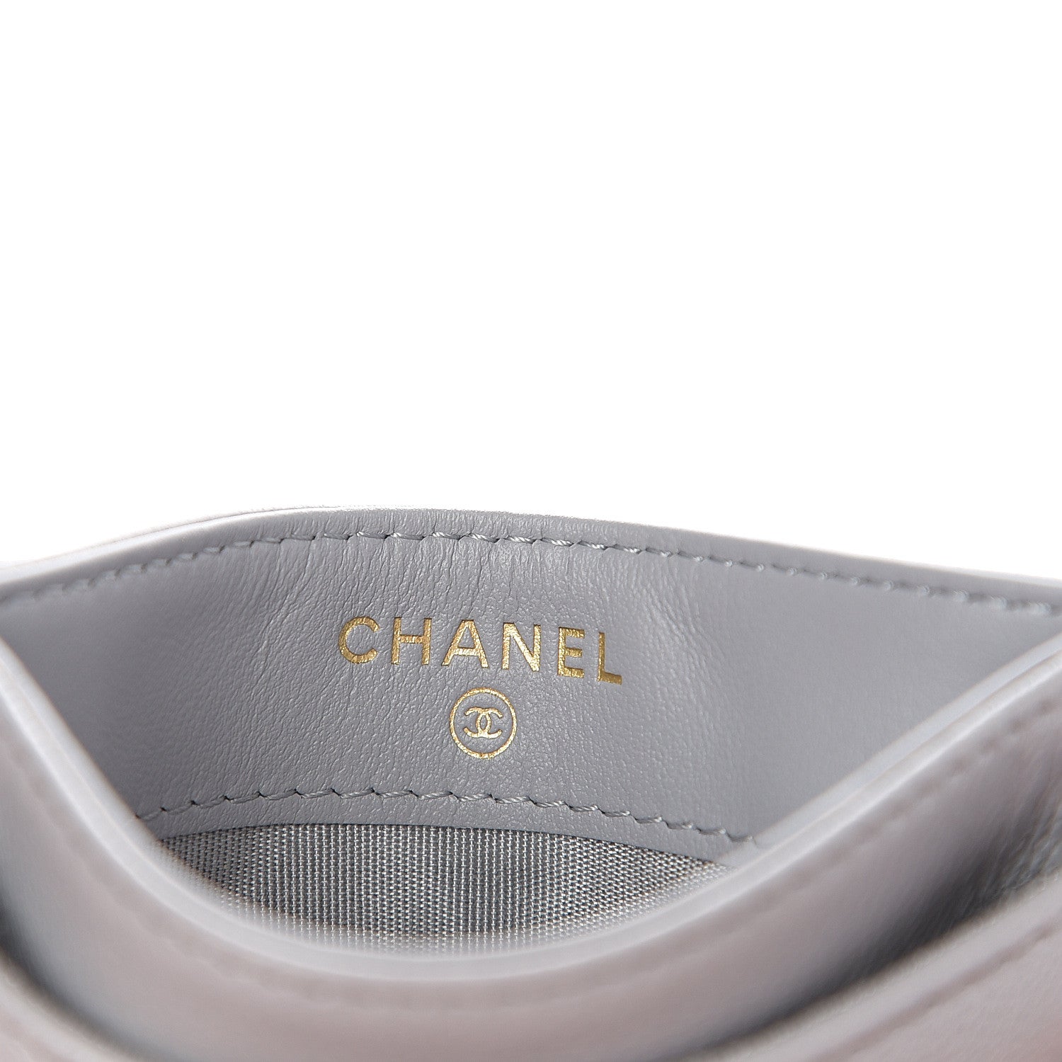 Chanel Shiny Goatskin Quilted 19 Card Holder Grey 5 of 8