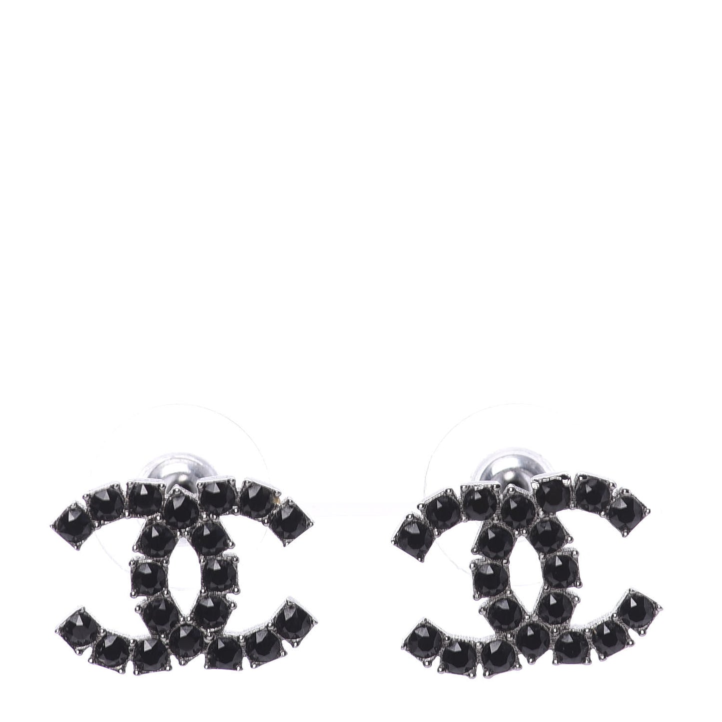 Ruthenium Crystal CC Earrings Black