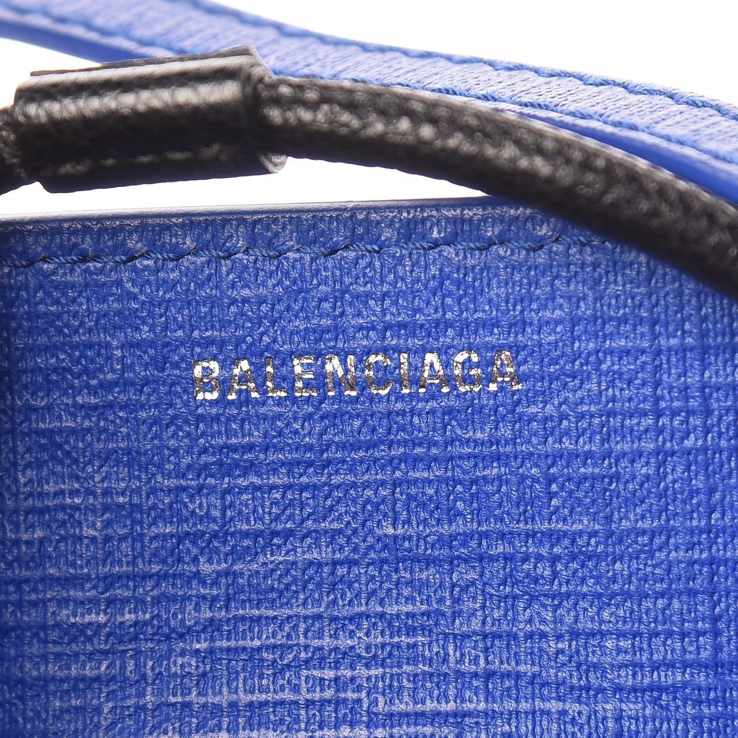 Balenciaga Squared Calfskin Logo Shopping Tote XXS Electric Bleu 8 of 12