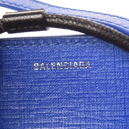 Balenciaga Squared Calfskin Logo Shopping Tote XXS Electric Bleu 8 of 12