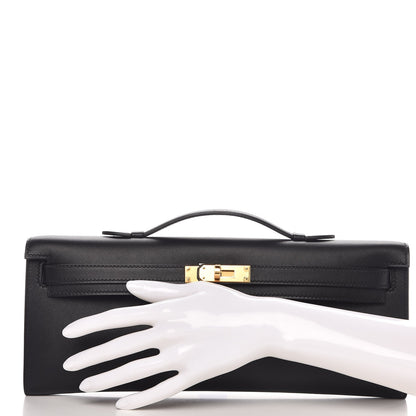 Hermes Swift Kelly Cut Clutch Pochette Black 2 of 8