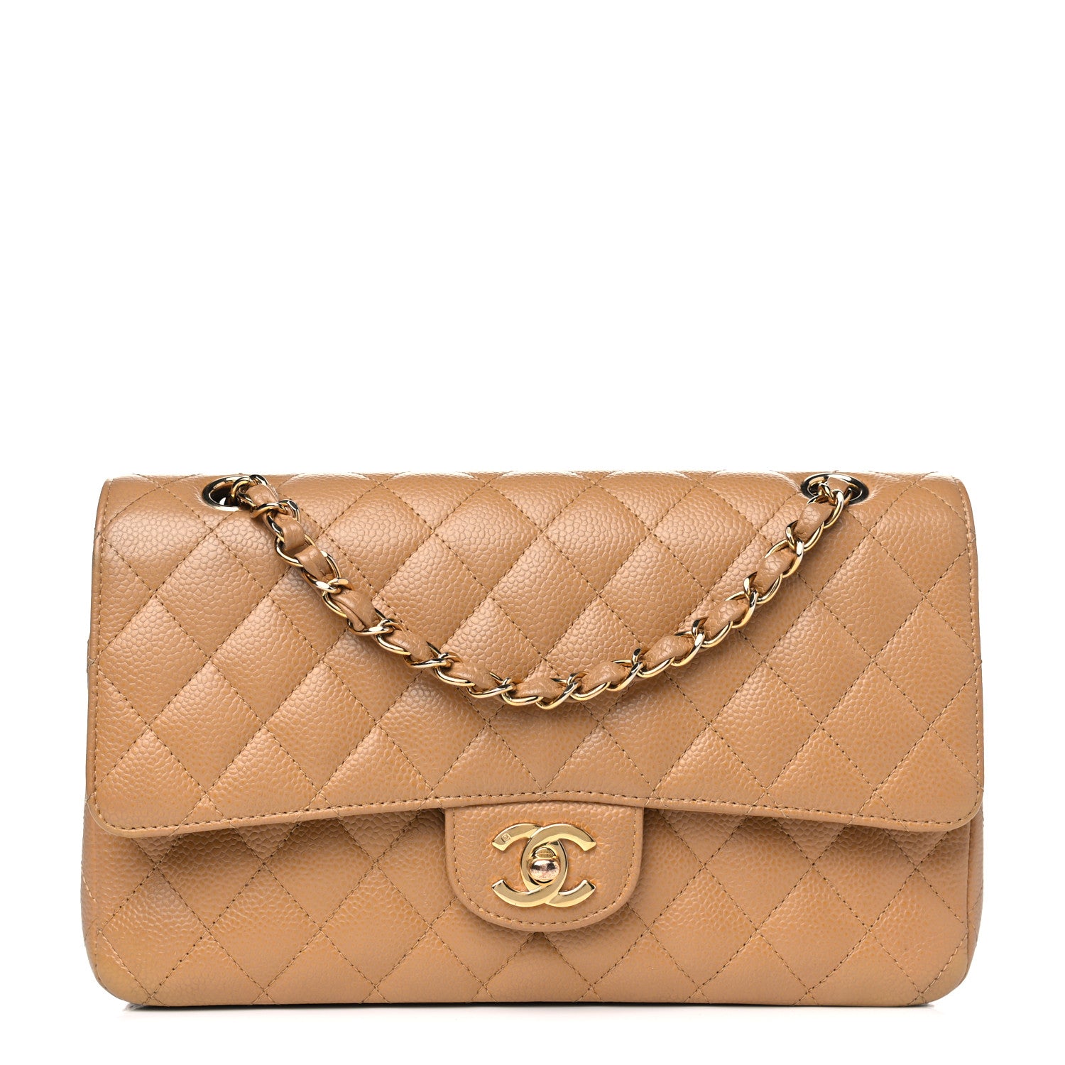 Chanel Caviar Quilted Medium Double Flap Beige 1 of 5