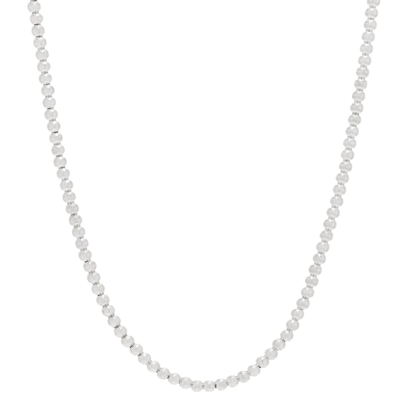 Sterling Silver 4mm Beads Toggle Necklace
