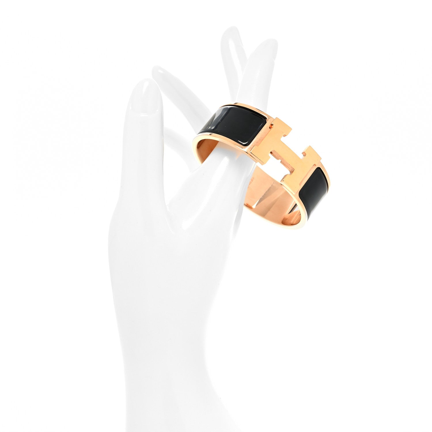 Hermes Enamel Wide Clic Clac H Bracelet PM Black 2 of 5