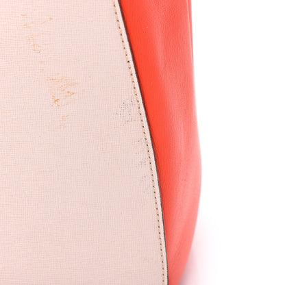 Fendi Vitello Elite Colorblock Regular 2Jours Tote Rosa Plaster Orzo Papavero 12 of 14
