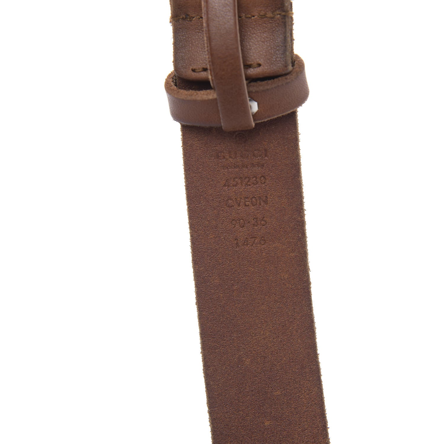 Gucci Cuoio Toscano Nickel Feline Buckle Belt 90 36 Cuir 4 of 4