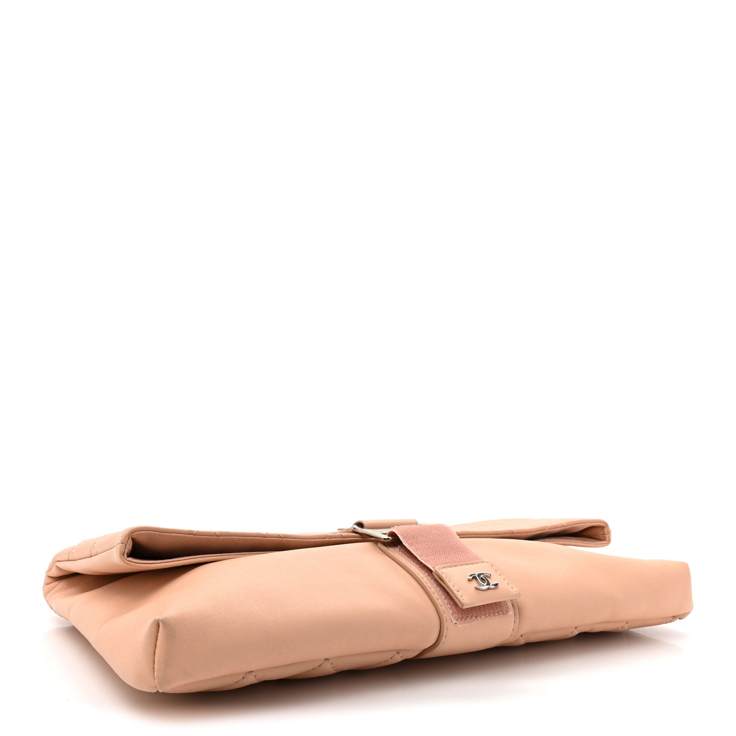 Chanel Lambskin Quilted Grip Clutch Nude 4 of 15