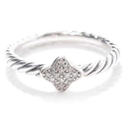 David Yurman Sterling Silver Pave Diamond Quatrefoil Ring 5 1 of 4