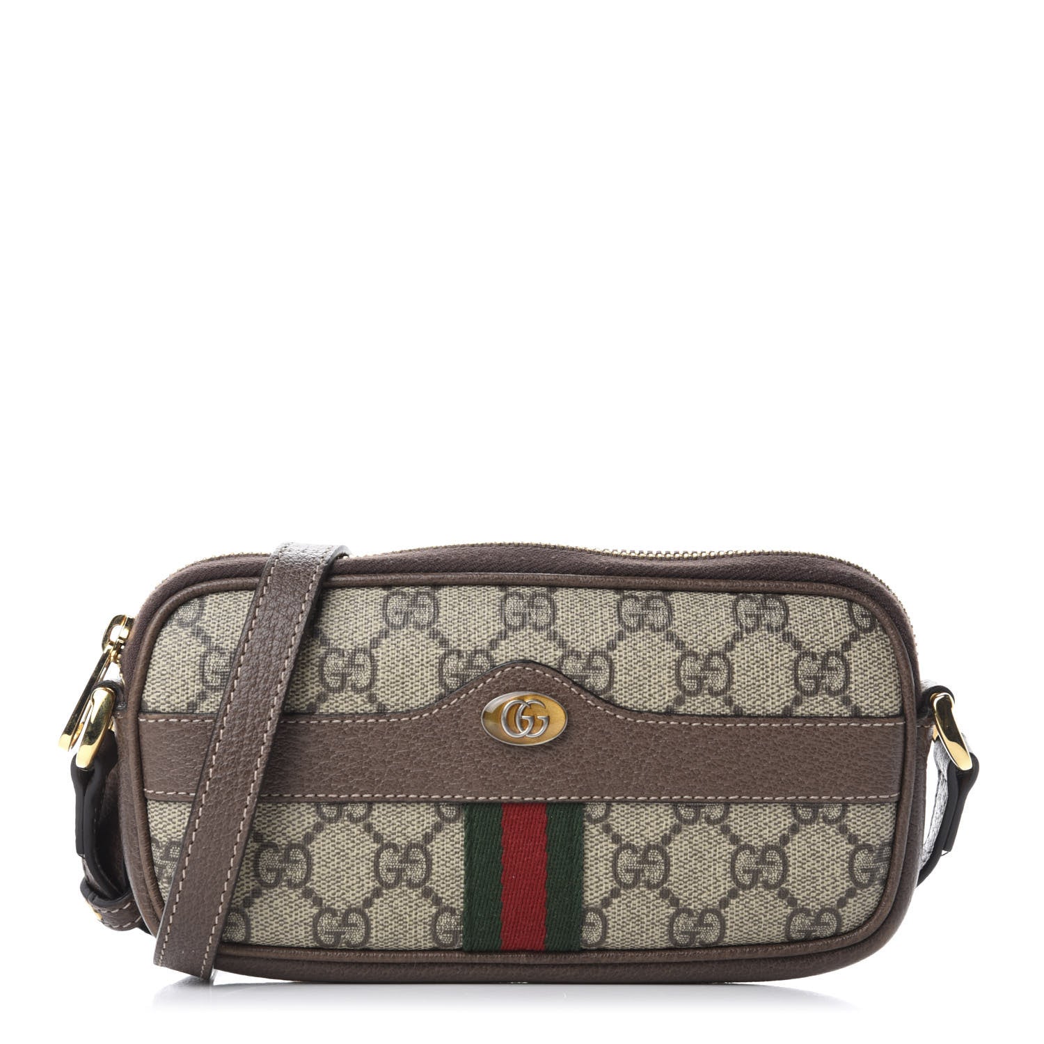 Gucci GG Supreme Monogram Web Mini Ophidia GG Bag Brown 1 of 11