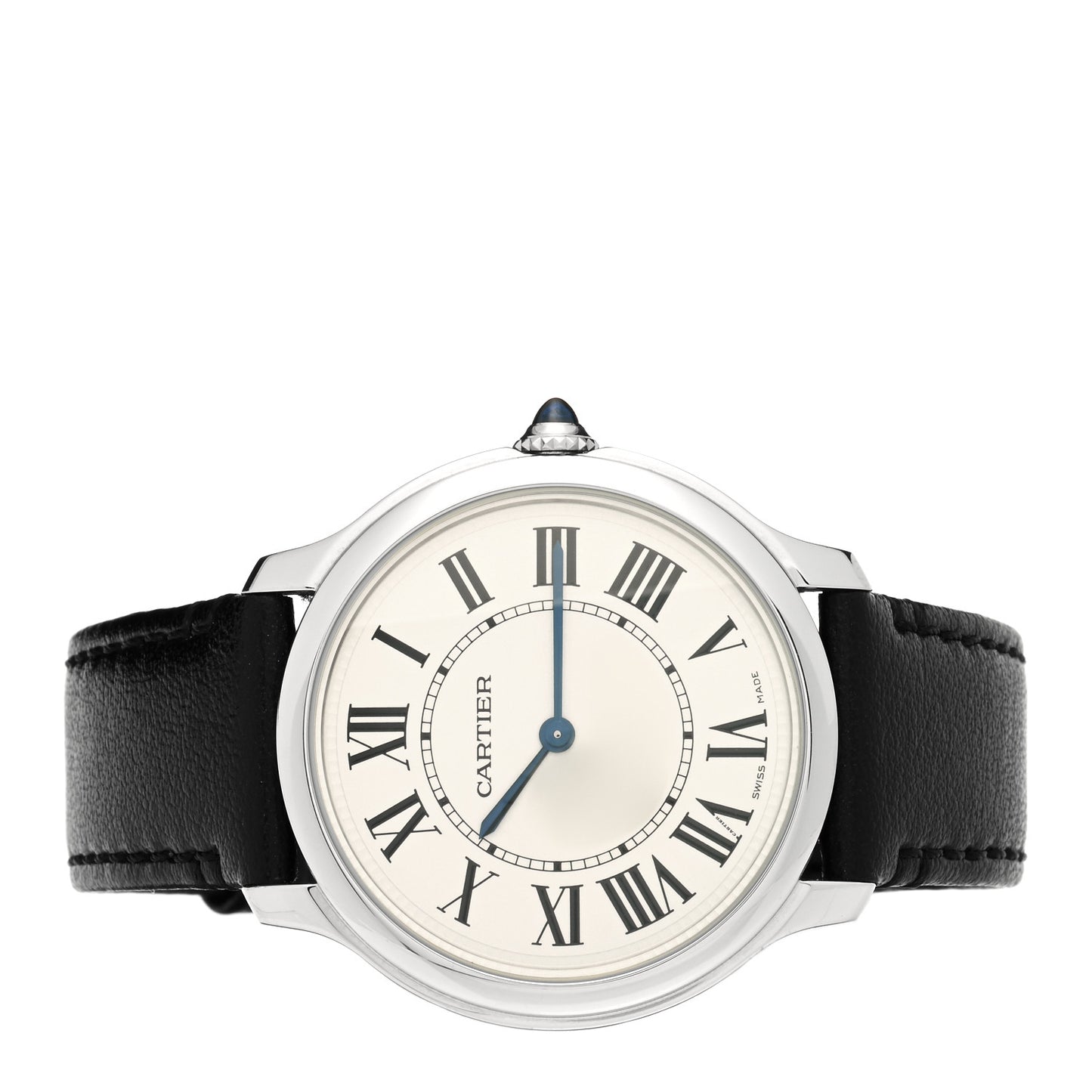 Stainless Steel Calfskin 36mm Ronde Must de Cartier Quartz Watch