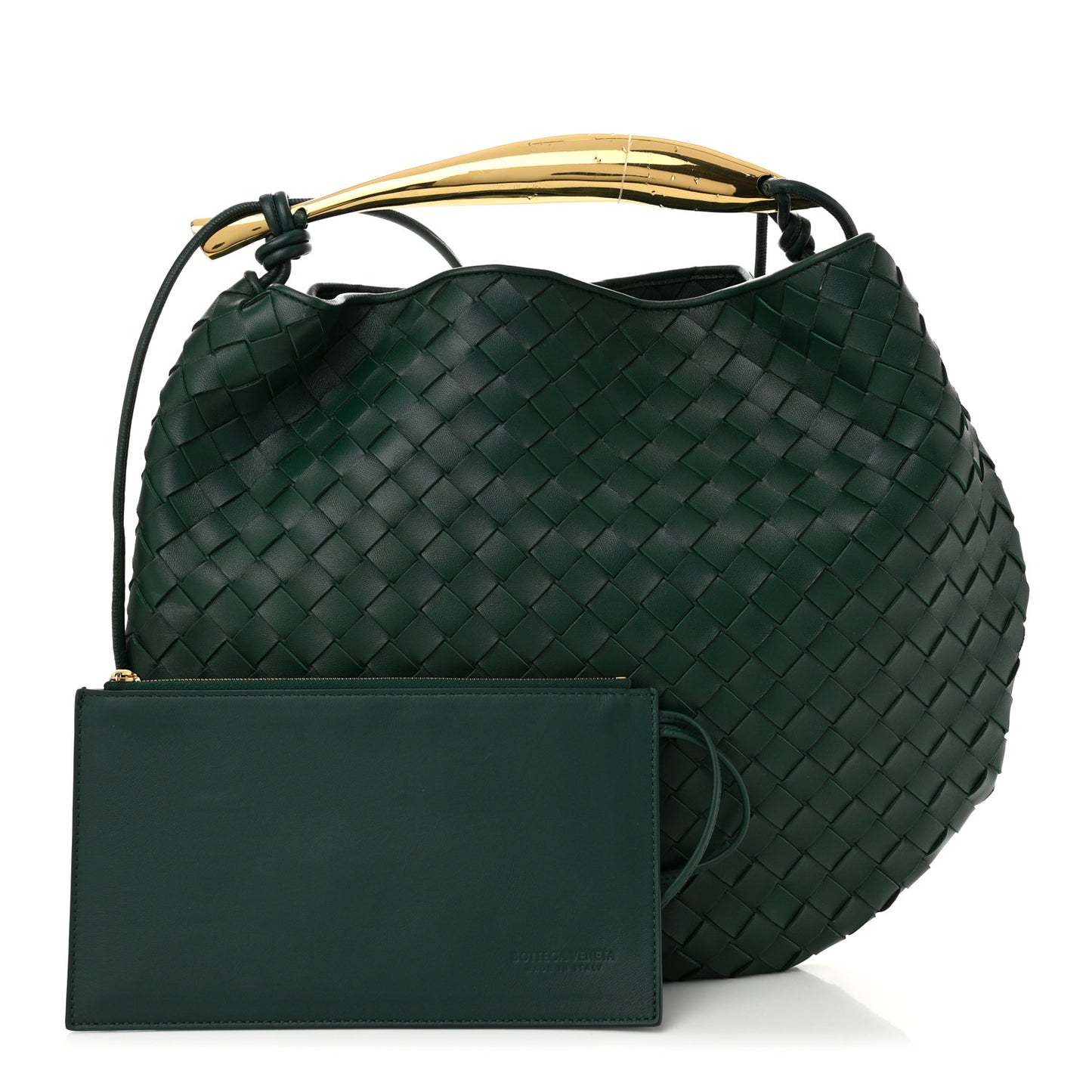 Nappa Intrecciato Medium Sardine Bag Emerald Green