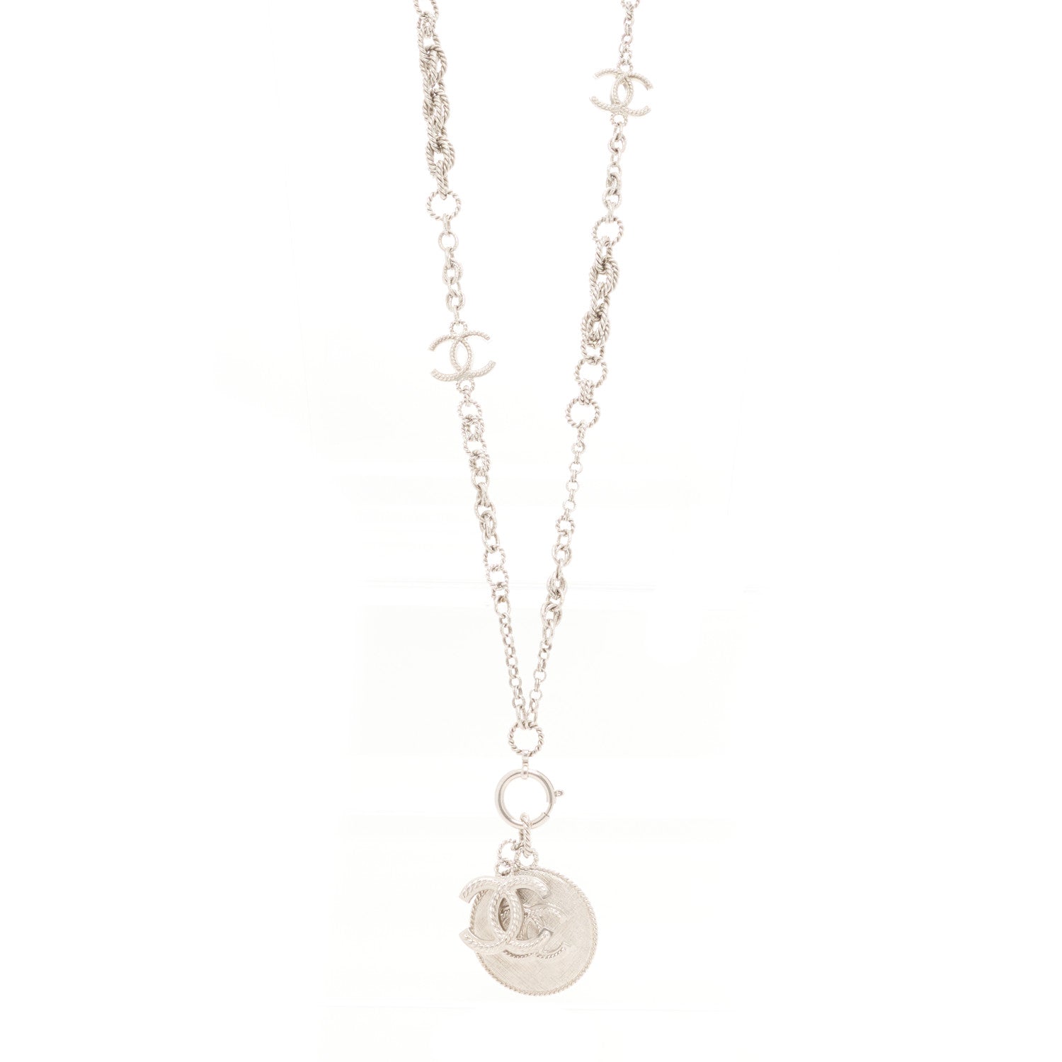 Chanel Medallion CC Chain Necklace Silver 1 of 5