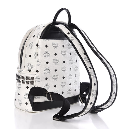 MCM Visetos Small Side Stud Stark Backpack White 3 of 11