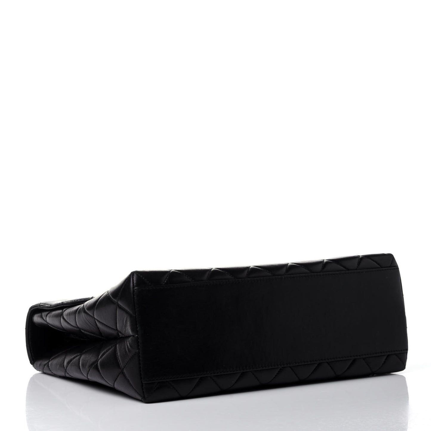 Lambskin Quilted Jumbo Kelly Flap Bag Black