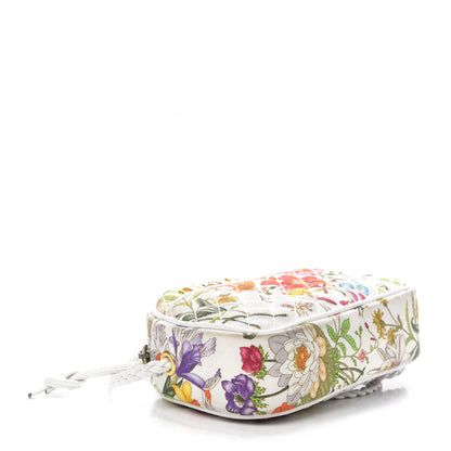 Gucci Canvas Flora Floral Trapuntata Mini Zumi Dome Shoulder Bag White 4 of 9