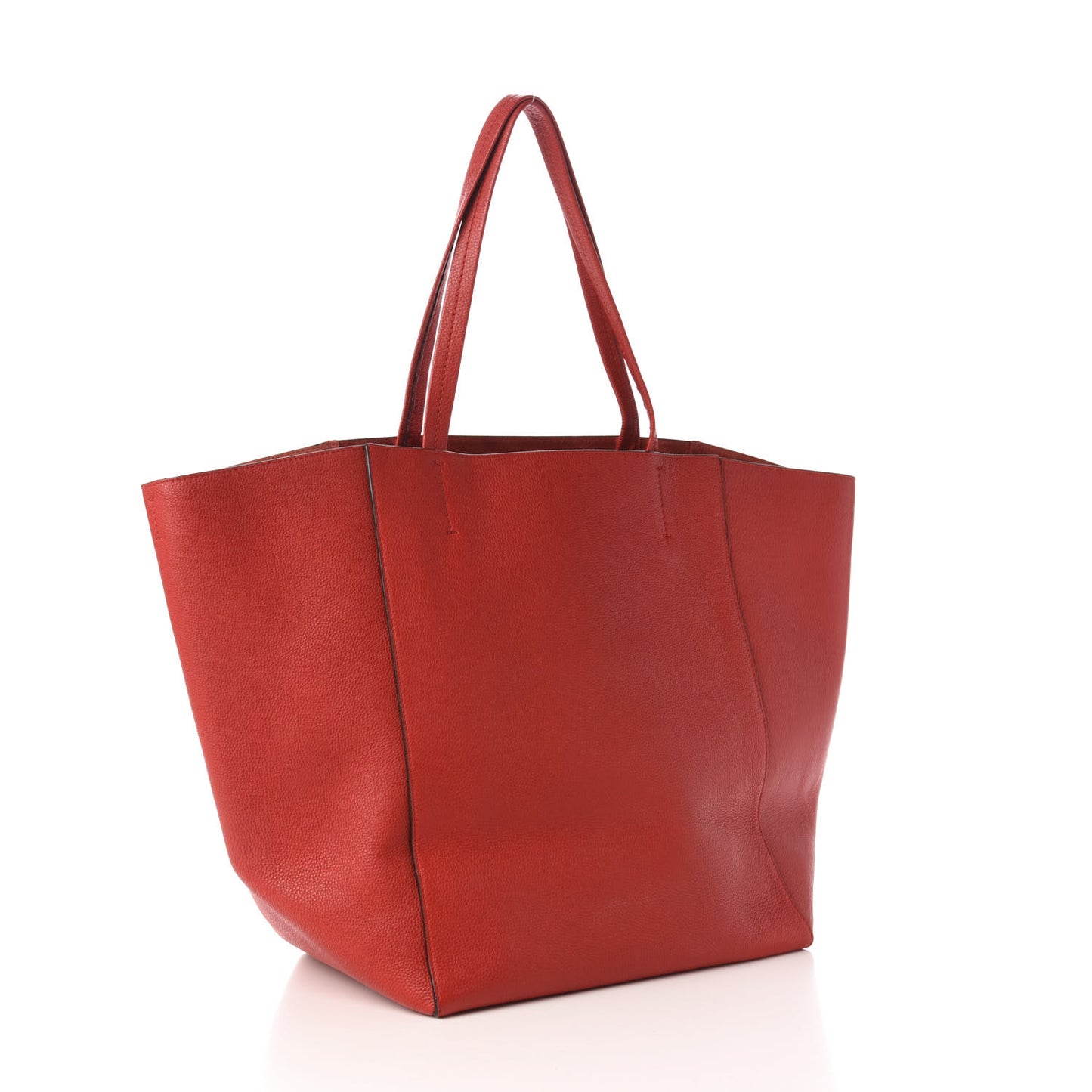 Grained Calfskin Medium Horizontal Cabas Phantom Coquelicot