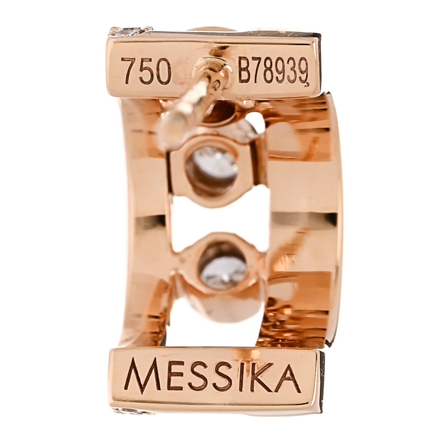 18K Rose Gold Diamond Move Romane Hoop Earrings