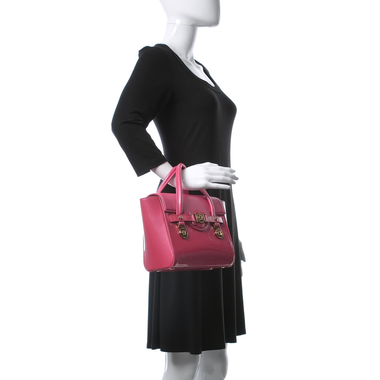 Versace Patent Calfskin Small Day Bag Pink 2 of 15