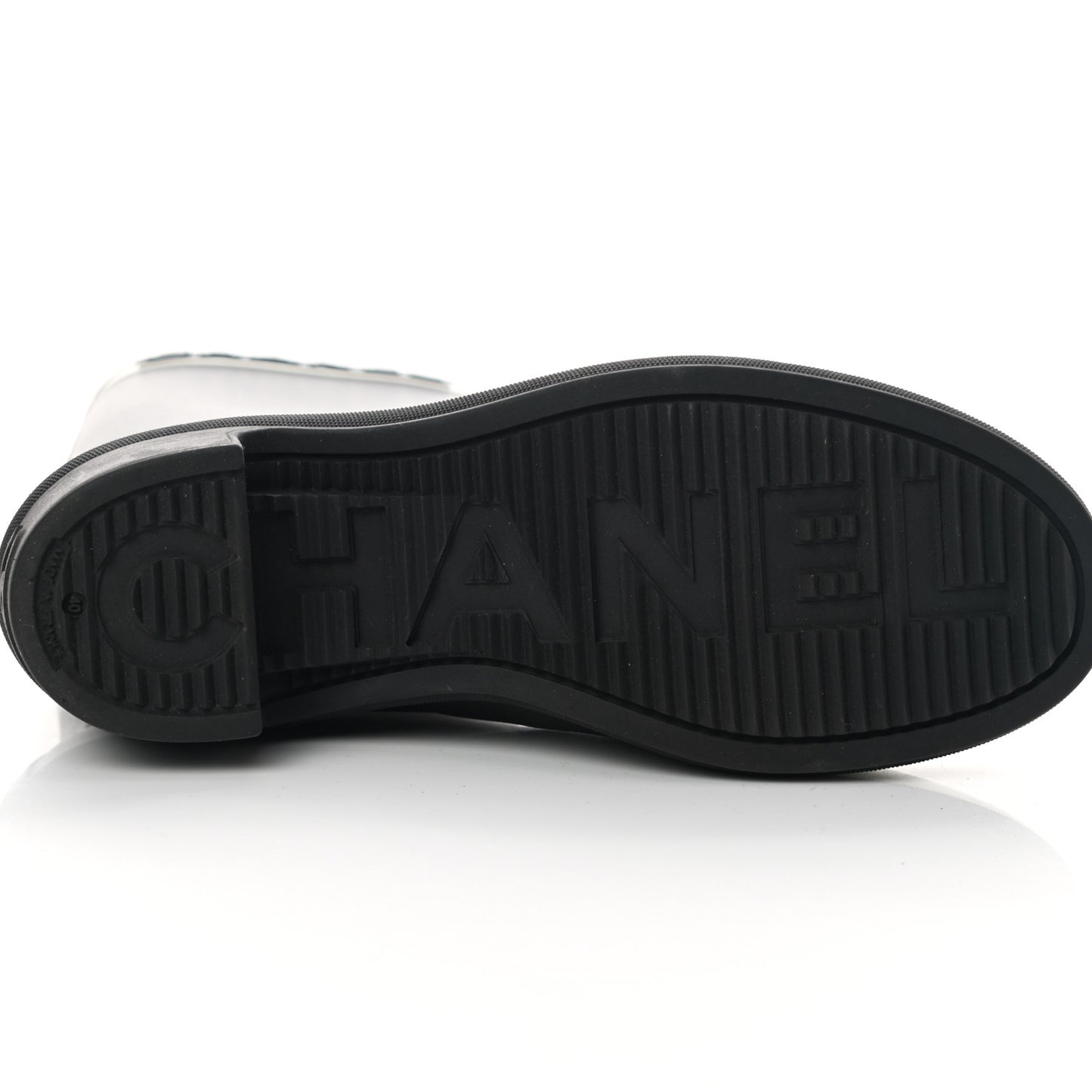 Rubber Logo Rain Boots 40 Black White