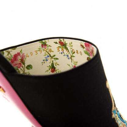 Gucci Satin Dragon Embroidered Candy Mules 38.5 Black 10 of 11