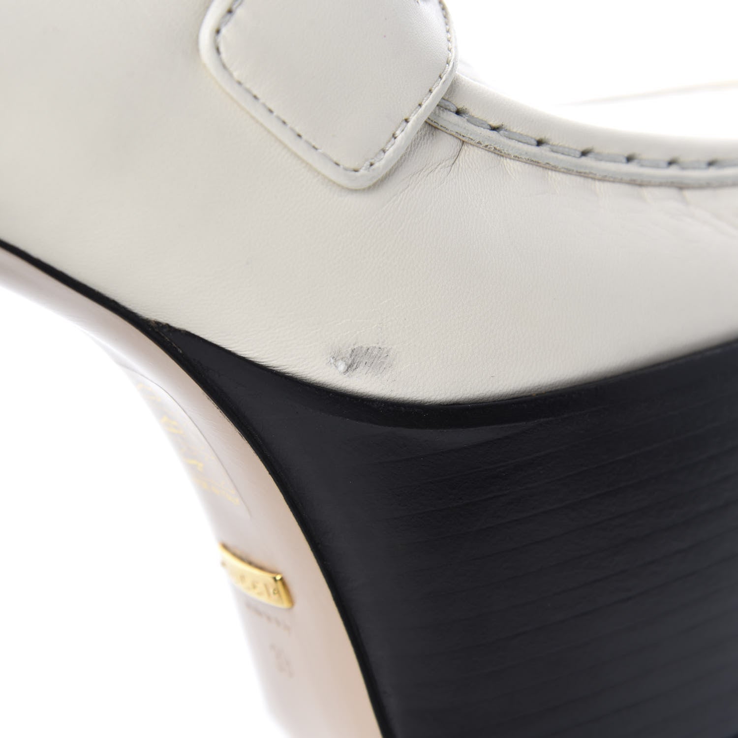 Gucci Malaga Kid Pearl Studded Vegas Platform Loafers 39 Mystic White 6 of 11