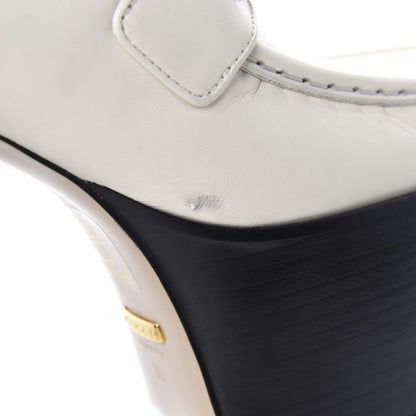 Gucci Malaga Kid Pearl Studded Vegas Platform Loafers 39 Mystic White 6 of 11
