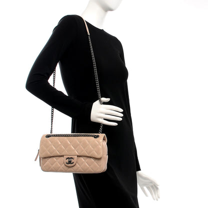 Chanel Glazed Calfskin Quilted Medium Duo Flap Light Pink 2 of 11