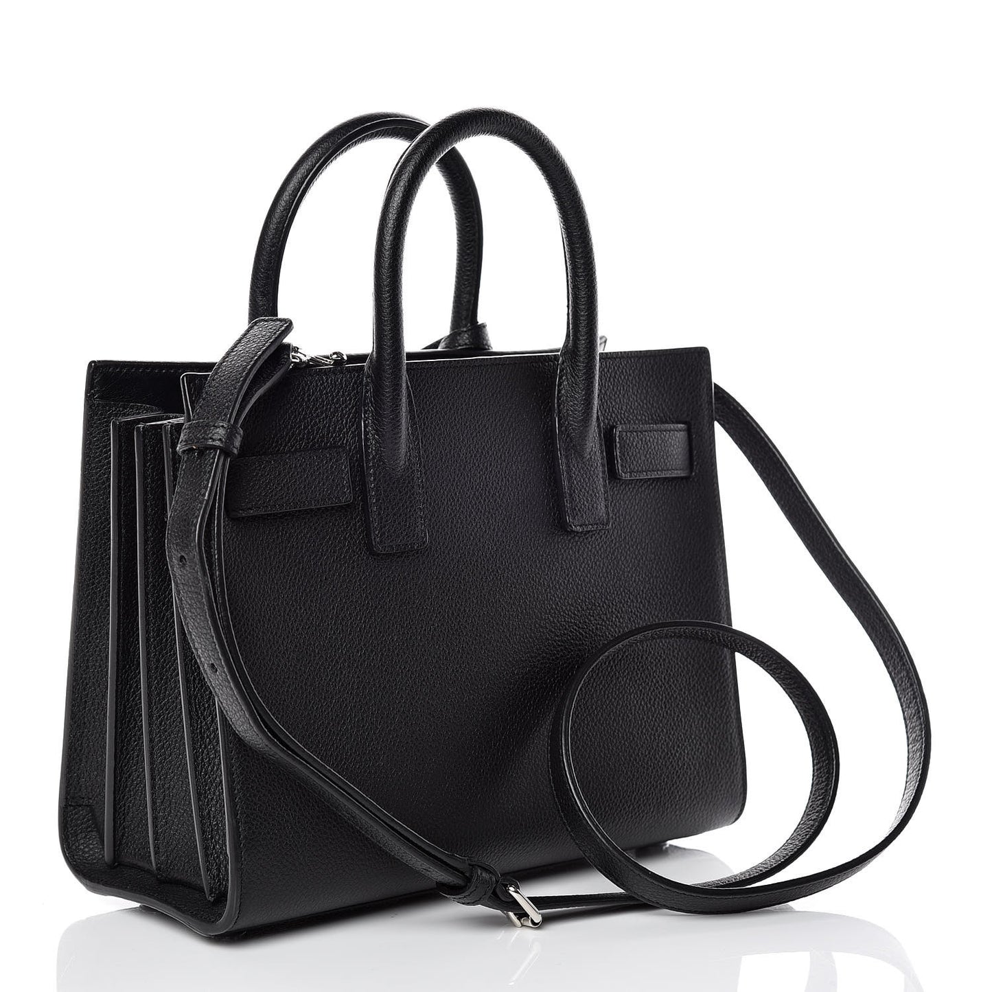 Grained Calfskin Nano Sac De Jour Black