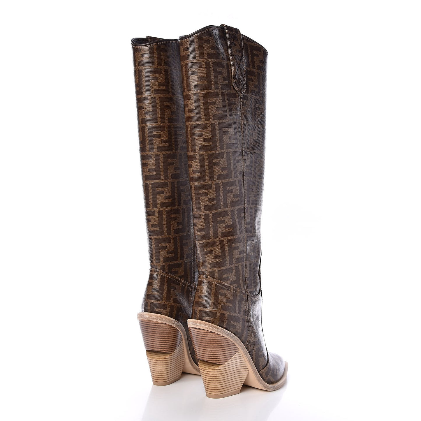 Glazed Fabric FF 1974 Cutwalk Tall Boots 37.5 Mogano Panna