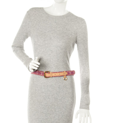 Louis Vuitton Denim Monogram Belt 90 36 Fuchsia 2 of 7