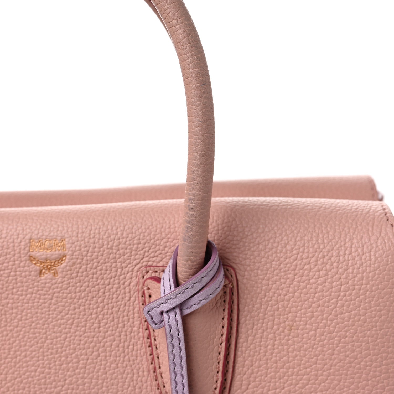 MCM Grained Calfskin Medium Milla Tote Pink Blush 11 of 12