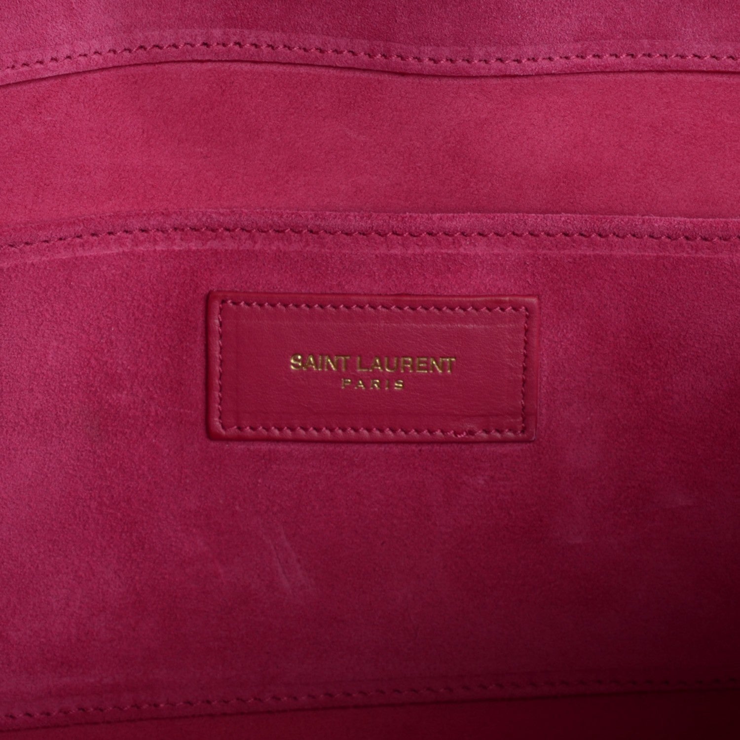 Saint Laurent Calfskin Classic Y Ligne Clutch Fuchsia 7 of 8