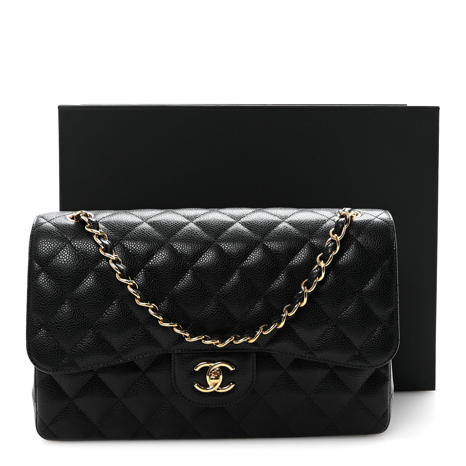 Chanel Caviar Quilted Jumbo Double Flap Black 11 of 11