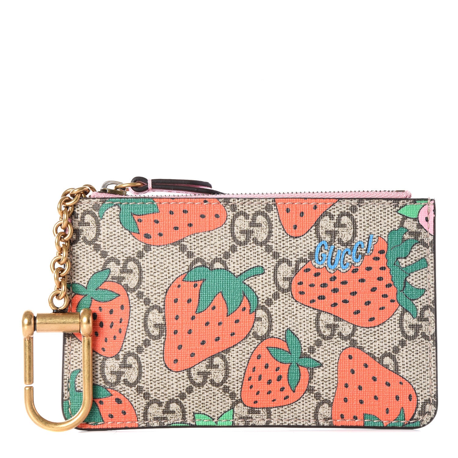 Gucci GG Supreme Monogram Strawberry Key Case 1 of 8