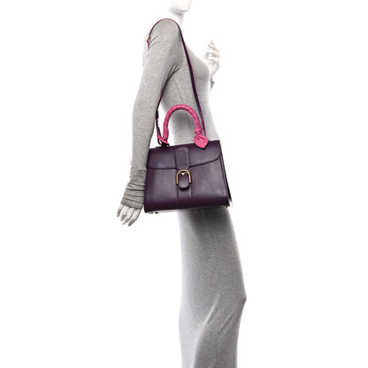 Delvaux Box Calfskin MM Brillant Satchel Deep Purple Pink 2 of 9