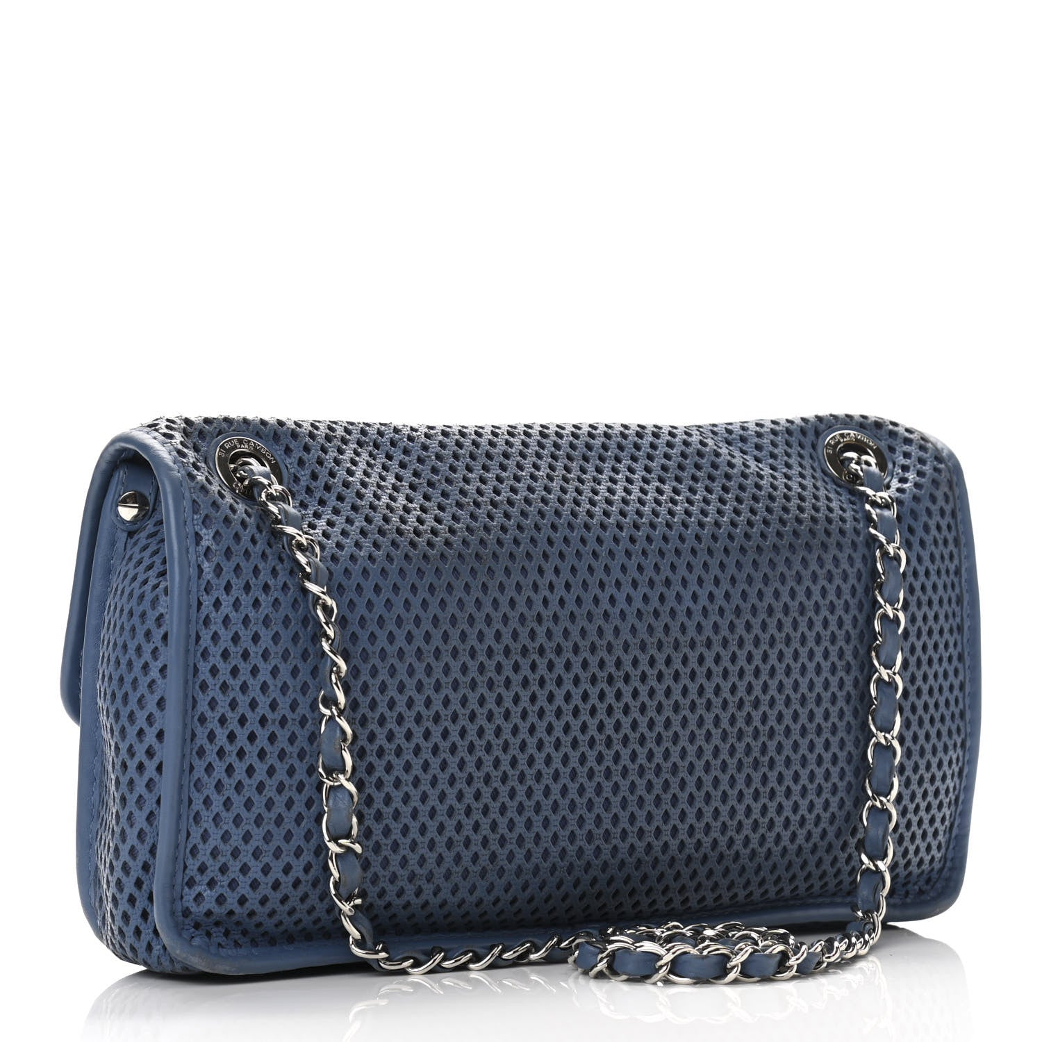 Chanel Perforated Calfskin Large Up In The Air Flap Blue 3 of 11